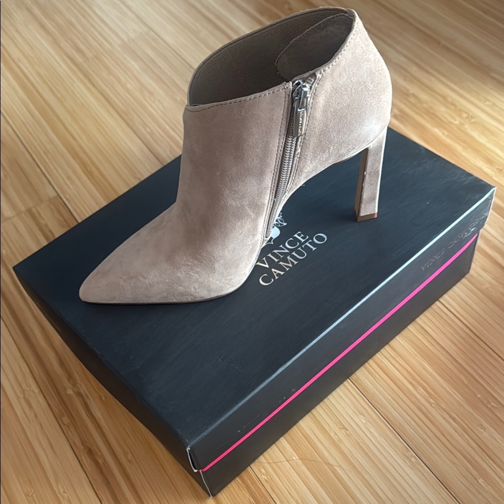 Vince Camuto Women's Beige Suede Ankle Boots